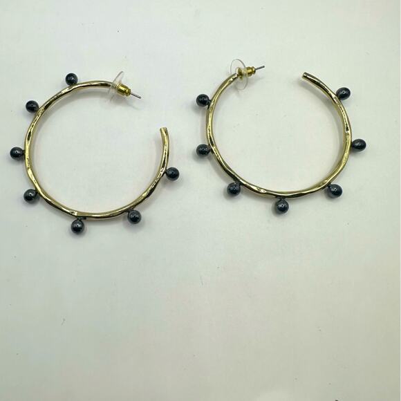 Lilly Pulitzer Gemma Onyx Hoop Earring Summer Pierced Jewelry Preppy Casual - Picture 6 of 8